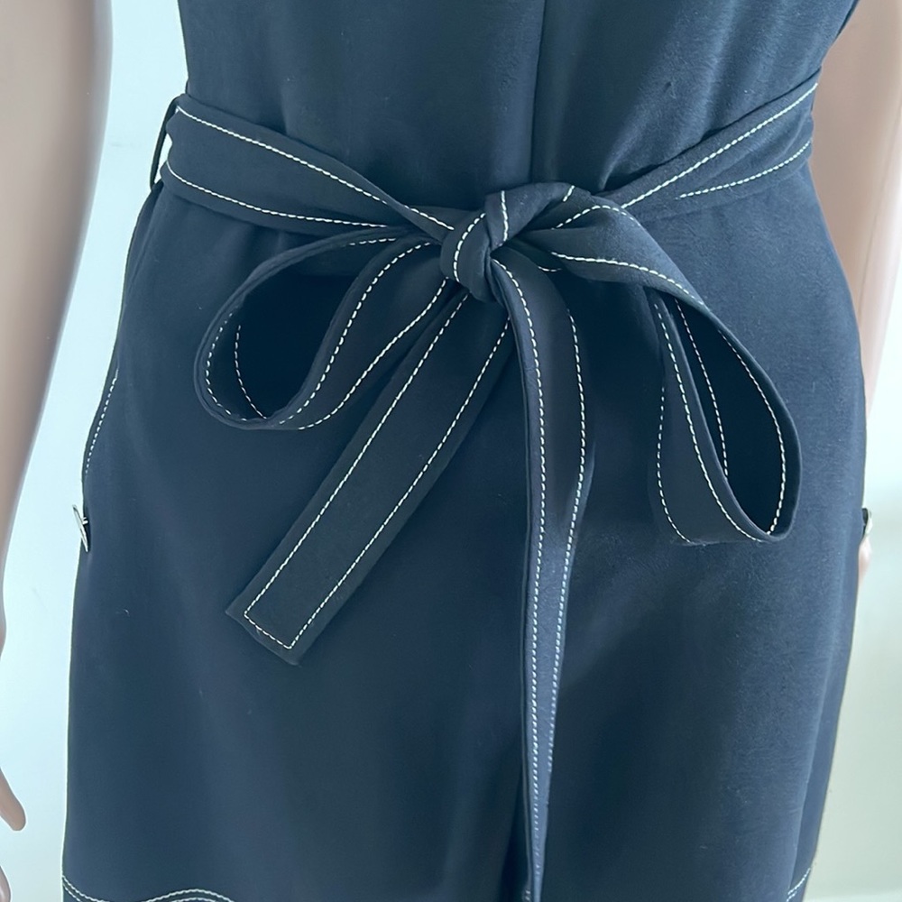 Black Romper With Contrasting Withe Stitching By … - image 5